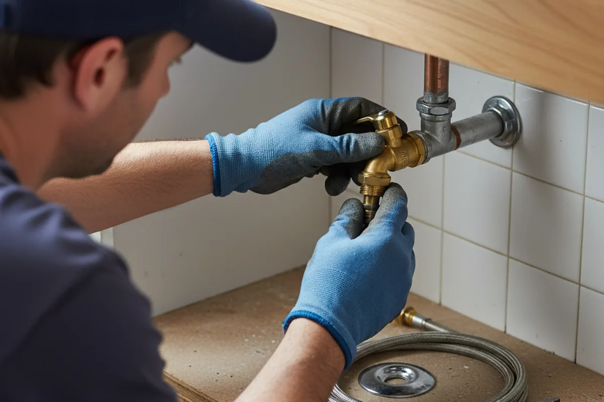 Shutoff valve and fitting work during Faucet and Fixture Repair in San Bruno